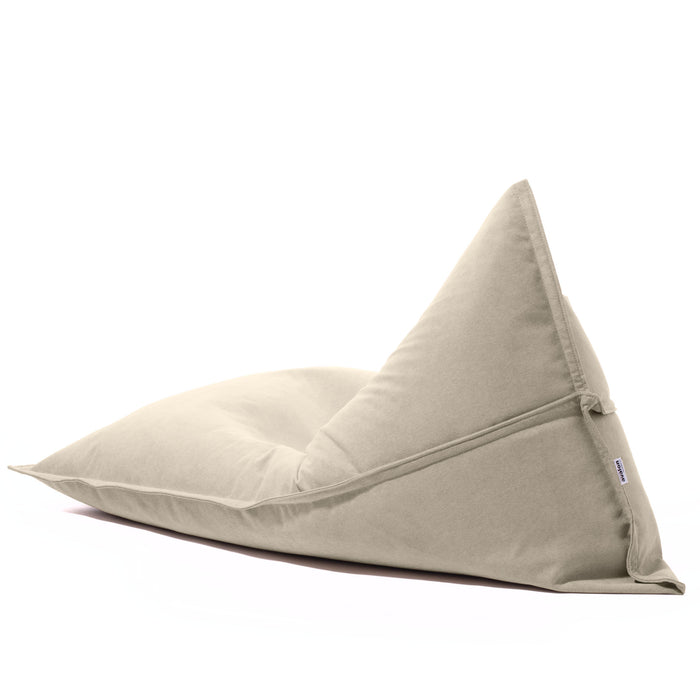 Pouf Shongo medio a forma di triangolo in tessuto antimacchia Dali per interno dim: 90x135 cm