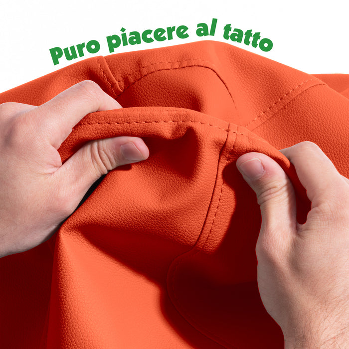 Outlet -  Pouf Poltrona Sacco Grande BAG L Similpelle Jazz dim. 80 x 125 cm Colore Arancio