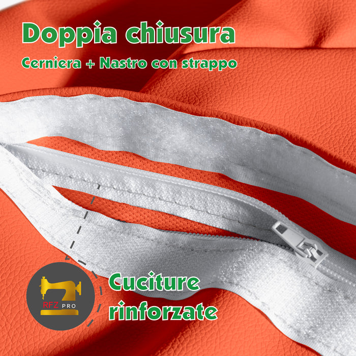 Outlet -  Pouf Poltrona Sacco Grande BAG L Similpelle Jazz dim. 80 x 125 cm Colore Arancio