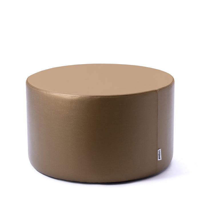 Outlet - Avalon Pouf Rigido Cilindro Tavolino Similpelle Mamba Trendy Diam. 70 Cm, Alt. 43 Cm Colore Oro