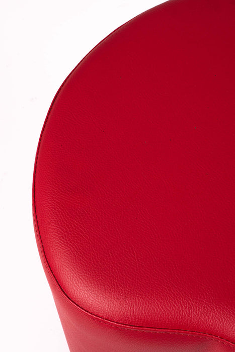 Outlet -  Avalon Pouf Cod_030 in similpelle Mamba colore Rosso Diam: 50 x H 46 cm