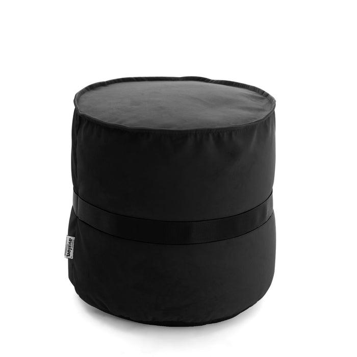 Pouf cilindro poggiapiedi Belt in velluto con cintura in nylon