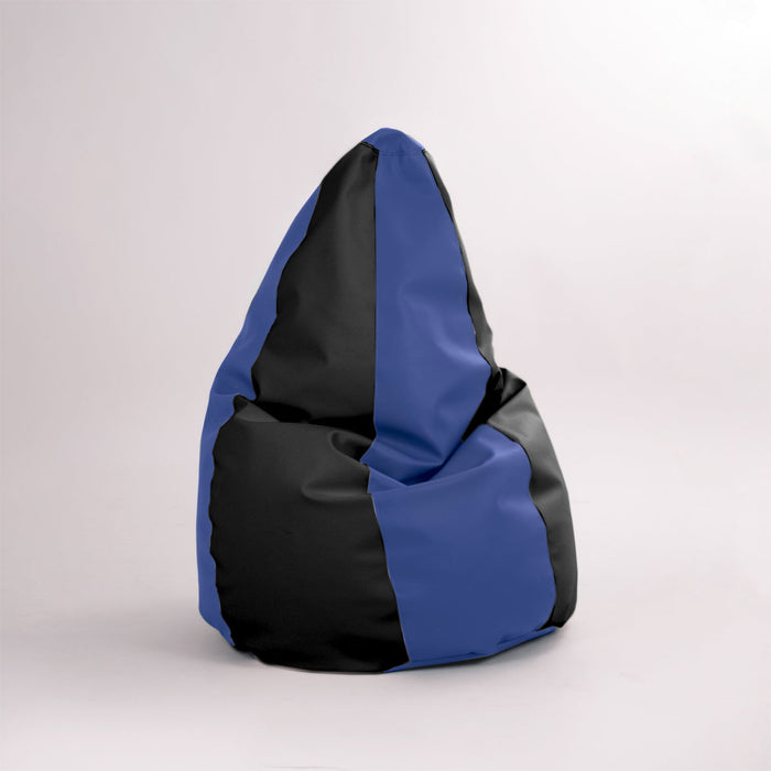 Outlet -  Avalon Pouf Poltrona Sacco Bag Squadre calcio Similpelle Jazz antistrappo Imbottito dim. 80 x 125 cm Made in Italy Colore Bianco e Azzurro  - Avalon