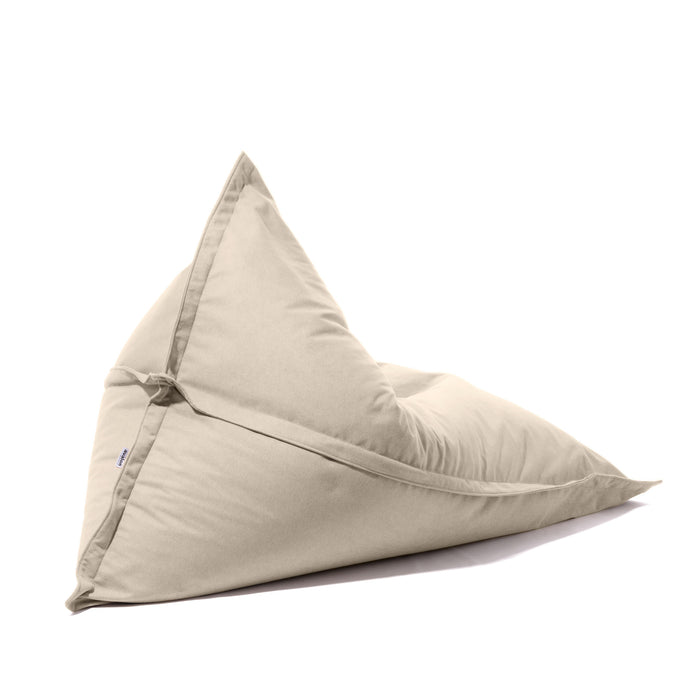 Outlet - Shongo large triangular pouf in Dali stain-resistant fabric for indoor use, size: 140x175 cm, Ocean colour