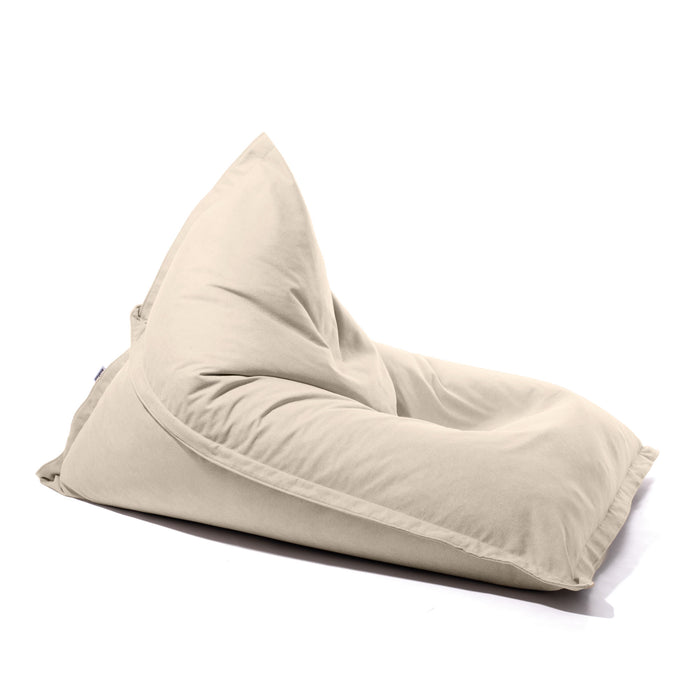 Outlet - Shongo large triangular pouf in Dali stain-resistant fabric for indoor use, size: 140x175 cm, Ocean colour