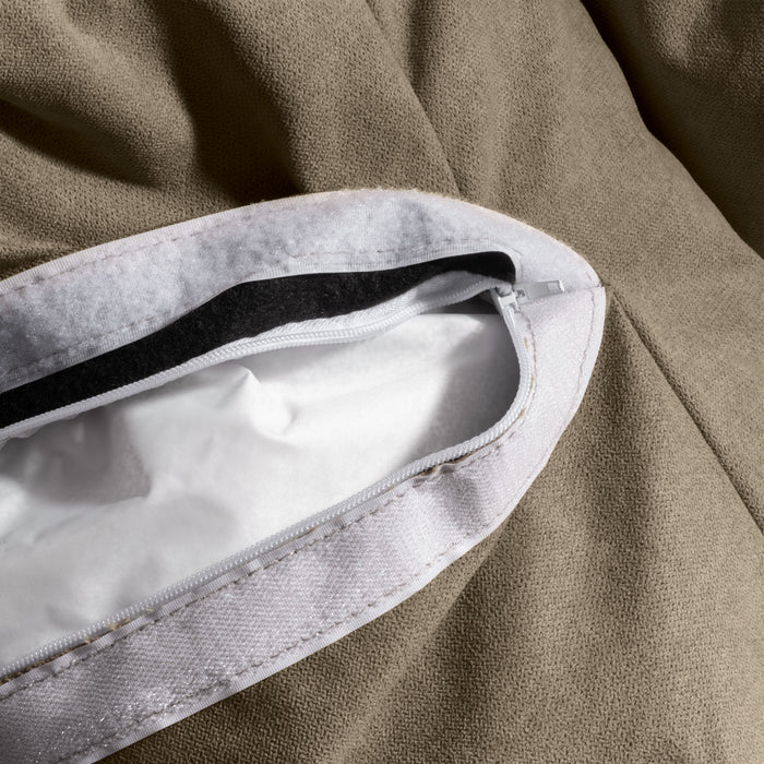 Outlet - Herry bean bag with footrest in stain-resistant Dali fabric, size: 80x80 cm, colour: Green