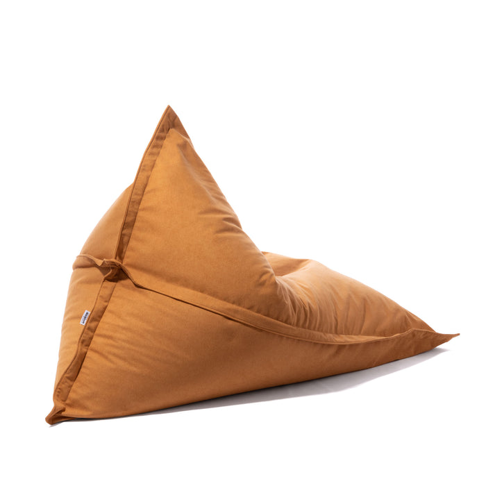Outlet - Shongo large triangular pouf in Dali stain-resistant fabric for indoor use, size: 140x175 cm, Ocean colour