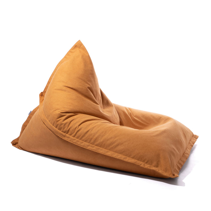 Outlet - Shongo large triangular pouf in Dali stain-resistant fabric for indoor use, size: 140x175 cm, Ocean colour