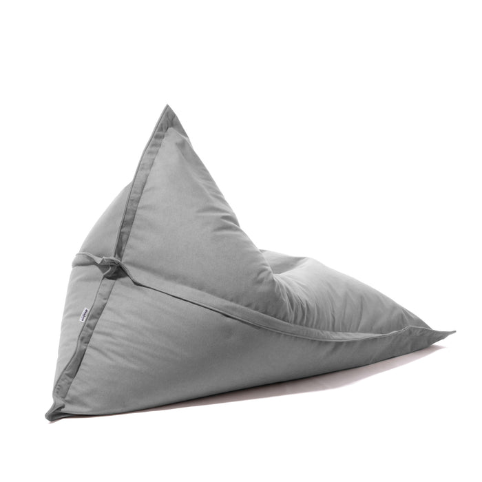 Pouf Shongo grande a forma di triangolo in tessuto antimacchia Dali per interno dim: 140x175 cm