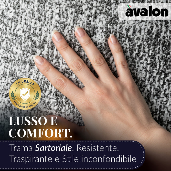Pouf Poltrona Sacco Grande Ploof Avalon in tessuto Grisaglia per interno dim. Ø85 x H90 cm