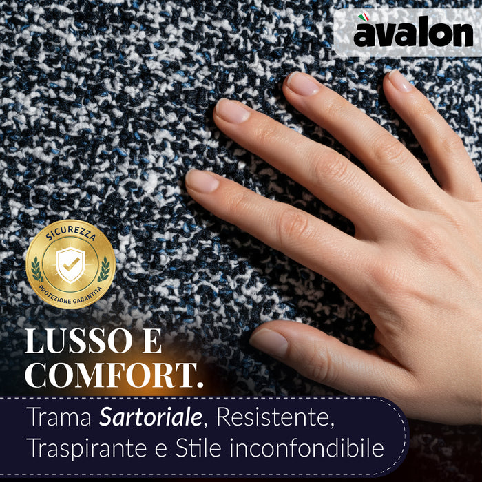 Pouf Poltrona Sacco Grande Ploof Avalon in tessuto Grisaglia per interno dim. Ø85 x H90 cm