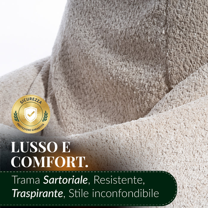 Pouf Poltrona Sacco Grande BAG L Avalon in tessuto Bouclè per interno dim. 80 x 125 cm