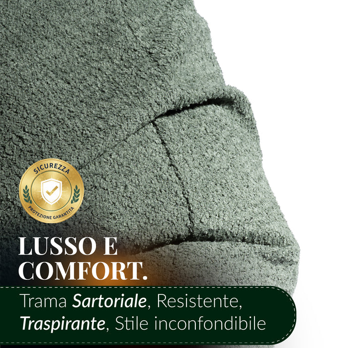 Pouf Poltrona Sacco Grande BAG L Avalon in tessuto Bouclè per interno dim. 80 x 125 cm