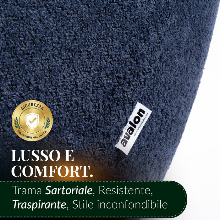 Pouf Poltrona Sacco Grande BAG L Avalon in tessuto Bouclè per interno dim. 80 x 125 cm