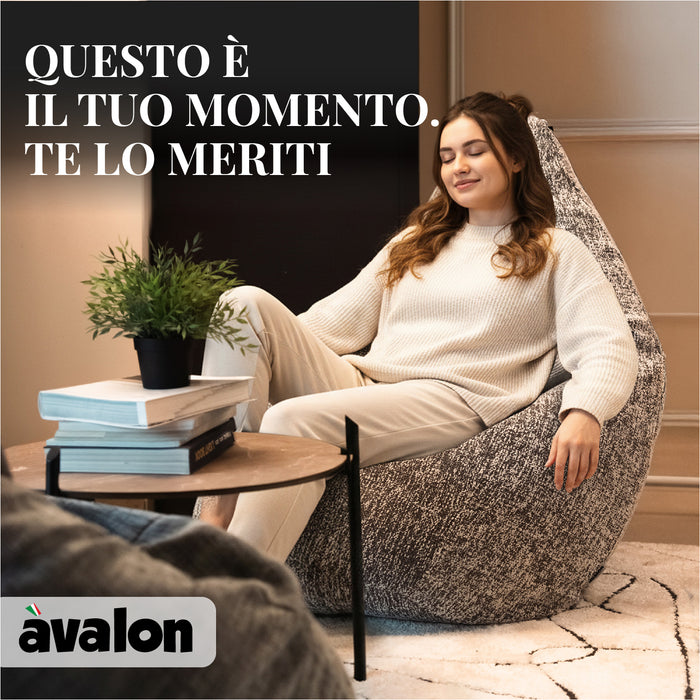 Pouf Poltrona Sacco Grande BAG L Avalon in tessuto Grisaglia per interno dim. 80 x 125 cm