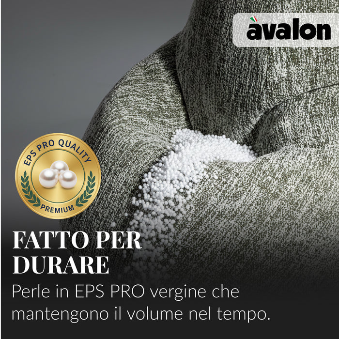 Pouf Poltrona Sacco Grande BAG L Avalon in tessuto Grisaglia per interno dim. 80 x 125 cm