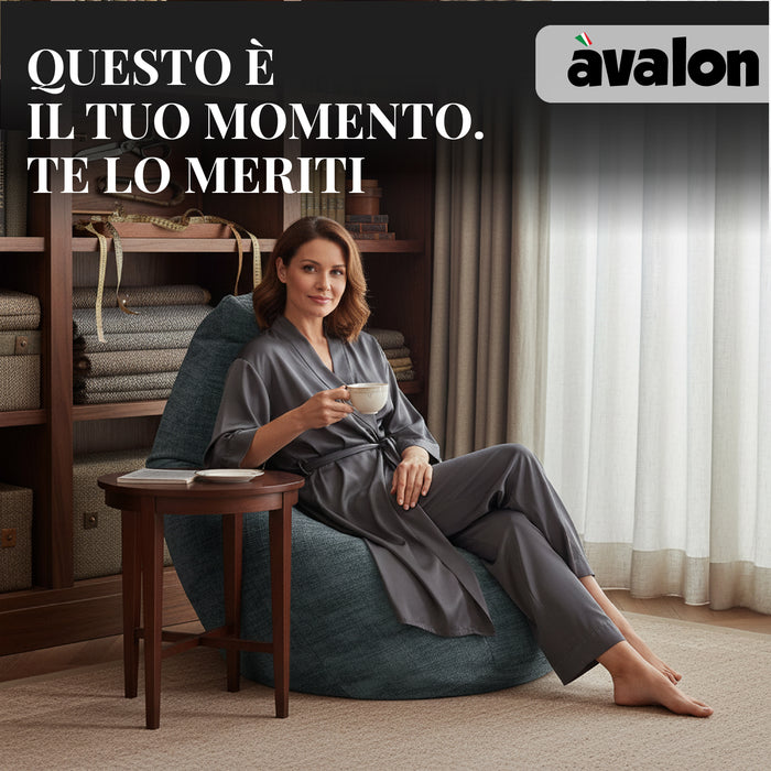 Pouf Poltrona Sacco Grande BAG L Avalon in tessuto Antimacchia Cannet per interno dim. 80 x 125 cm