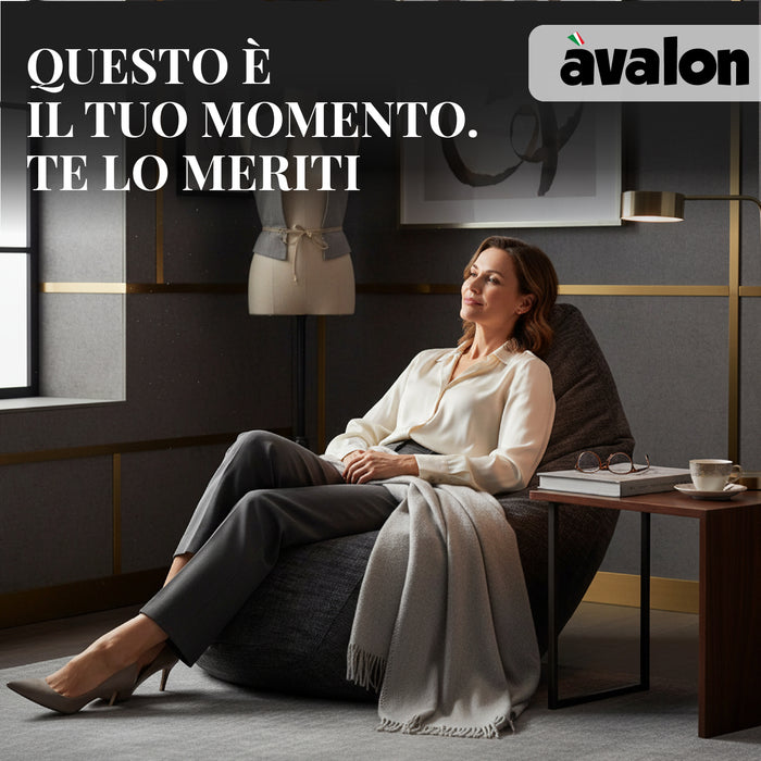 Pouf Poltrona Sacco Grande BAG L Avalon in tessuto Antimacchia Cannet per interno dim. 80 x 125 cm