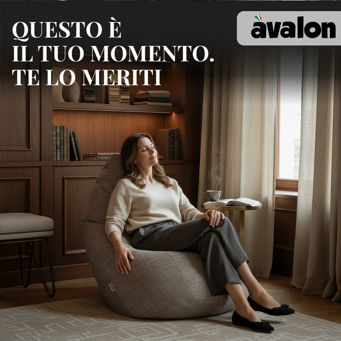 Pouf Poltrona Sacco Grande BAG L Avalon in tessuto Antimacchia Cannet per interno dim. 80 x 125 cm
