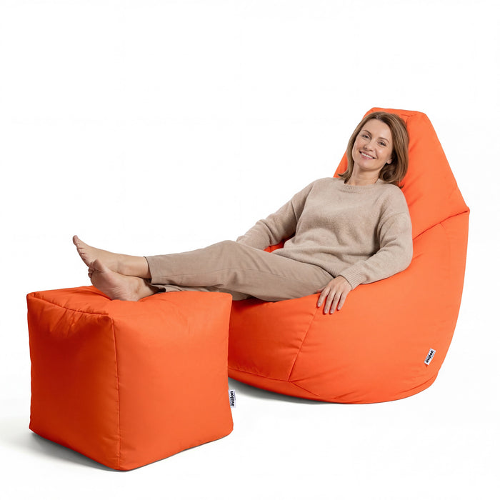 Puff Sillón Bean Bag Grande BAG L Jive en tela para uso interior dim. 80 x 125 centímetros