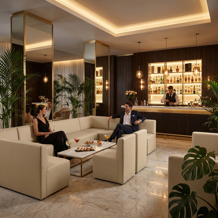 Panda 2-seater bar sofa in Mamba imitation leather