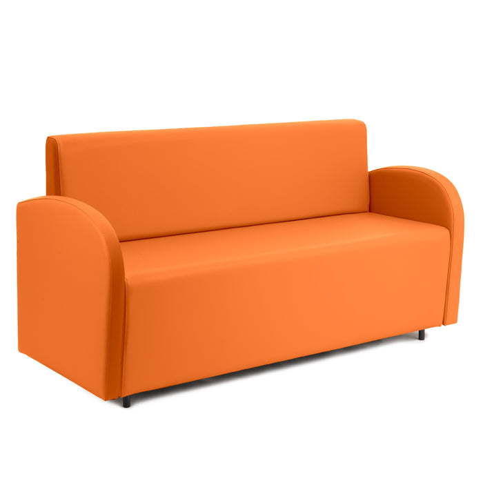Divanetto Onda 3 posti con Braccioli per Locali in ecopelle Ignifugo Mamba Dim 166x62xH88