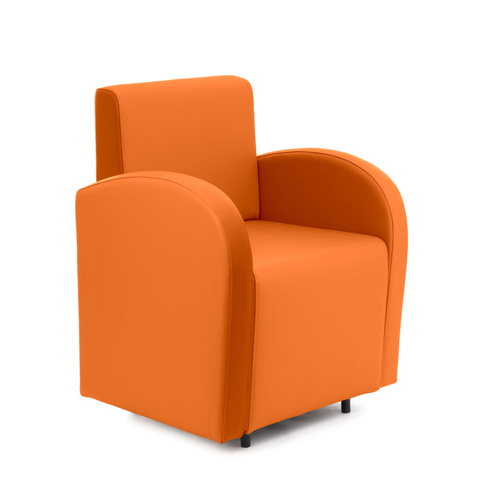 Divanetto Onda 1 posto con braccioli per Locali in ecopelle Ignifugo Mamba Dim 66x62xH88