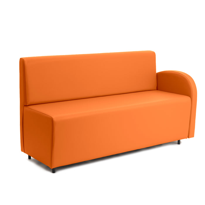 Divanetto Onda 3 posti con Bracciolo sx per Locali in ecopelle Ignifugo Mamba Dim 158x62xH88