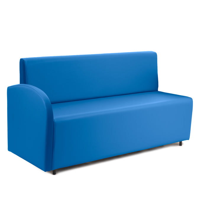 Divanetto Onda 3 posti con Bracciolo dx per Locali in ecopelle Ignifugo Mamba Dim 158x62xH88
