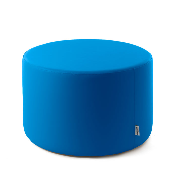 Avalon Rigid Cylinder Pouf Table in Mamba Trendy Faux Leather, Class 1-IM, Fire Retardant, for Indoor and Outdoor Use. Dimensions: Ø70 cm X H40 cm 