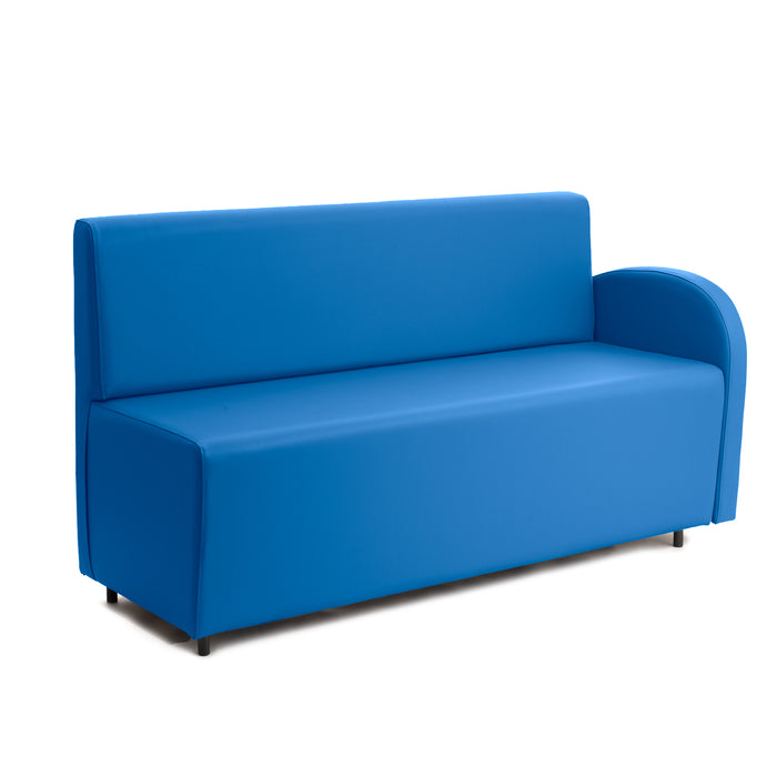 Divanetto Onda 3 posti con Bracciolo sx per Locali in ecopelle Ignifugo Mamba Dim 158x62xH88