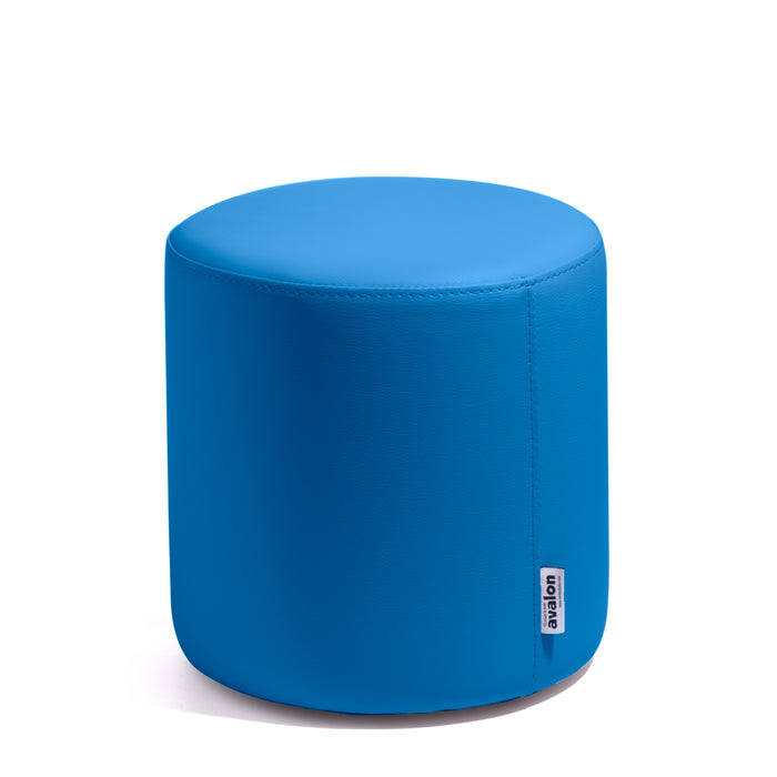Avalon Rigid Cylinder Pouf Table in Mamba Trendy Faux Leather, Class 1-IM, Fire Retardant, for Indoor and Outdoor Use. Dimensions: Ø35 cm X H32 cm