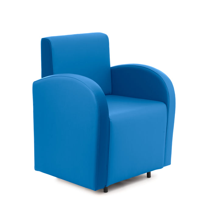 Divanetto Onda 1 posto con braccioli per Locali in ecopelle Ignifugo Mamba Dim 66x62xH88