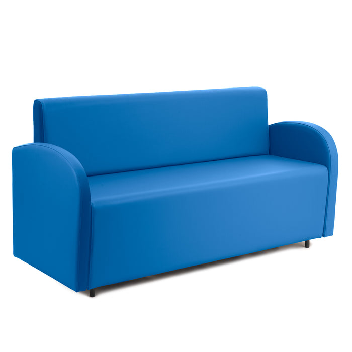 Divanetto Onda 3 posti con Braccioli per Locali in ecopelle Ignifugo Mamba Dim 166x62xH88