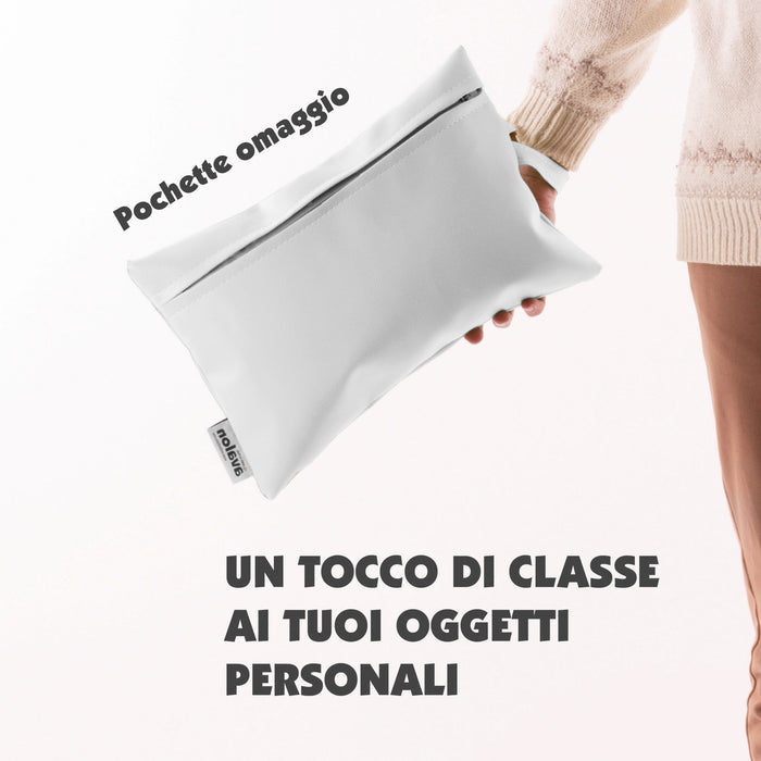 Outlet -  Avalon Pouf Poltrona Sacco Pera in Finta pelle Jazz di Dim. 70x130cm Made in Italy + Pochette Omaggio Colore Bianco