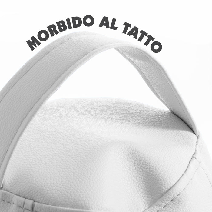 Outlet -  Avalon Pouf Poltrona Sacco Pera in Finta pelle Jazz di Dim. 70x130cm Made in Italy + Pochette Omaggio Colore Bianco