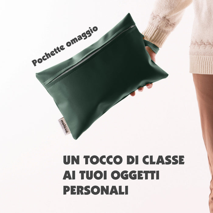 Scontato -  Avalon Pouf Poltrona Sacco Pera in Ecopelle di Dim. 70x130cm Made in Italy + Pochette Omaggio Colore Verdone