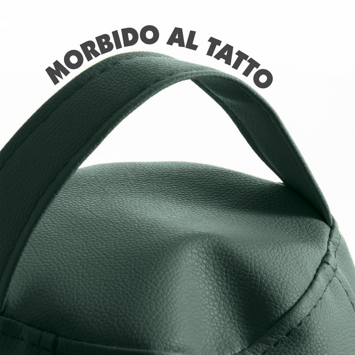 Discounted - Avalon Pouf Armchair Sacco Pear in Eco-leather Dim. 70x130cm Made in Italy + Free Clutch Bag Apple Green Color