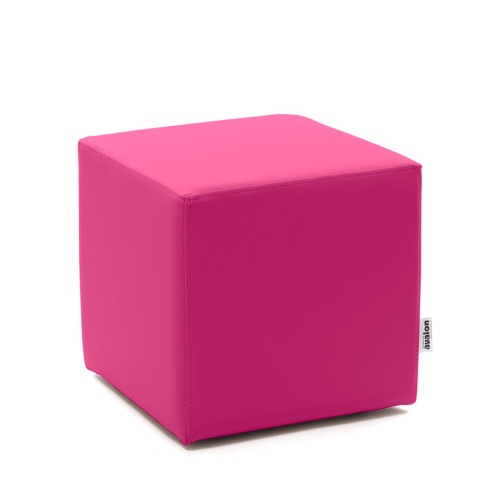 Avalon Rigid Cube Pouf Faux Leather Mamba Trendy Class 1-IM Fire Retardant for Indoor and Outdoor Use. Dimensions: Width 45 cm X Depth 45 cm X Height 43 cm