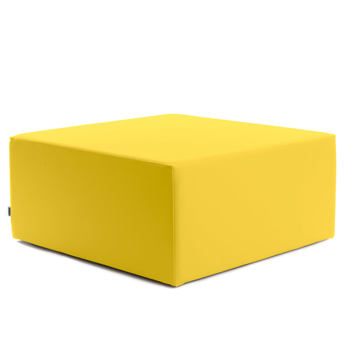 Avalon Rigid Cube Pouf Coffee Table in Faux Leather Mamba Trendy Class 1-IM Fireproof for Indoor and Outdoor Use. Dimensions: Width 90cm X Depth 90cm X Height 40cm 