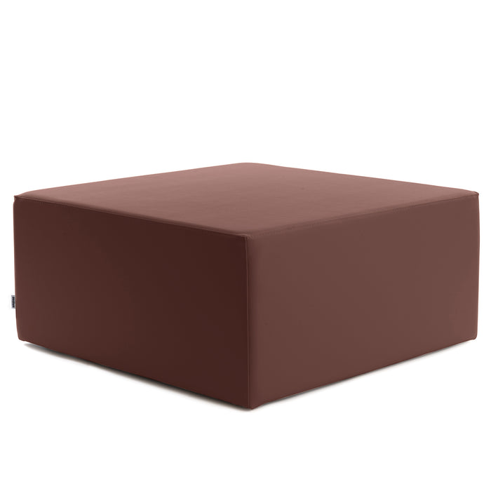 Avalon Rigid Cube Pouf Coffee Table in Faux Leather Mamba Trendy Class 1-IM Fireproof for Indoor and Outdoor Use. Dimensions: Width 90cm X Depth 90cm X Height 40cm 