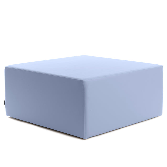 Avalon Rigid Cube Pouf Coffee Table in Faux Leather Mamba Trendy Class 1-IM Fireproof for Indoor and Outdoor Use. Dimensions: Width 90cm X Depth 90cm X Height 40cm 