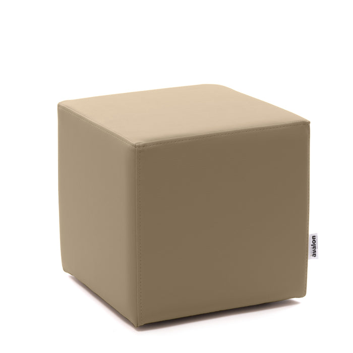 Avalon Rigid Cube Pouf Faux Leather Mamba Trendy Class 1-IM Fire Retardant for Indoor and Outdoor Use. Dimensions: Width 45 cm X Depth 45 cm X Height 43 cm