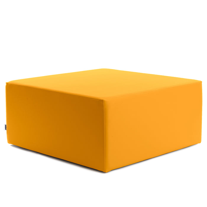 Avalon Rigid Cube Pouf Coffee Table in Faux Leather Mamba Trendy Class 1-IM Fireproof for Indoor and Outdoor Use. Dimensions: Width 90cm X Depth 90cm X Height 40cm 