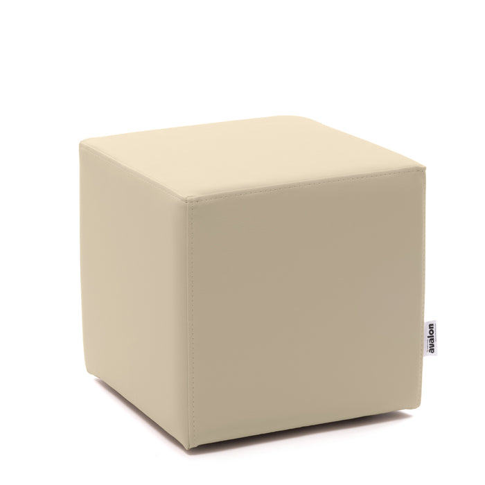 Avalon Rigid Cube Pouf Faux Leather Mamba Trendy Class 1-IM Fire Retardant for Indoor and Outdoor Use. Dimensions: Width 45 cm X Depth 45 cm X Height 43 cm