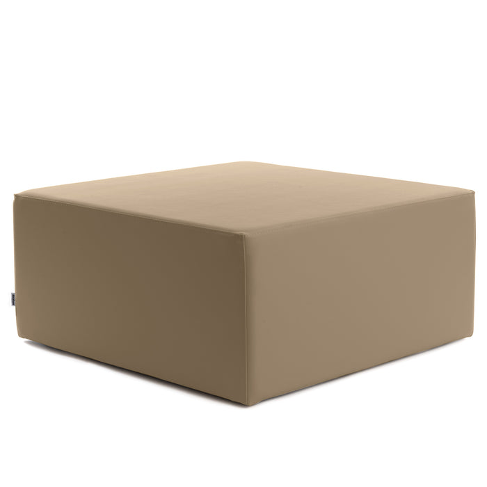 Avalon Rigid Cube Pouf Coffee Table in Faux Leather Mamba Trendy Class 1-IM Fireproof for Indoor and Outdoor Use. Dimensions: Width 90cm X Depth 90cm X Height 40cm 