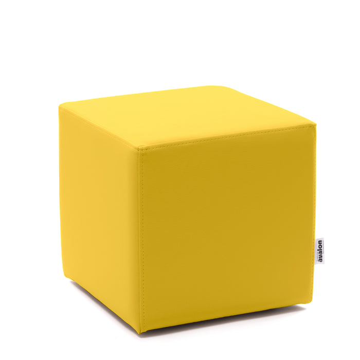 Avalon Rigid Cube Pouf Faux Leather Mamba Trendy Class 1-IM Fire Retardant for Indoor and Outdoor Use. Dimensions: Width 45 cm X Depth 45 cm X Height 43 cm