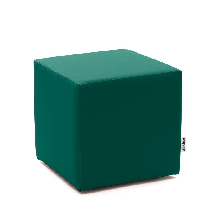 Avalon Rigid Cube Pouf Faux Leather Mamba Trendy Class 1-IM Fire Retardant for Indoor and Outdoor Use. Dimensions: Width 45 cm X Depth 45 cm X Height 43 cm