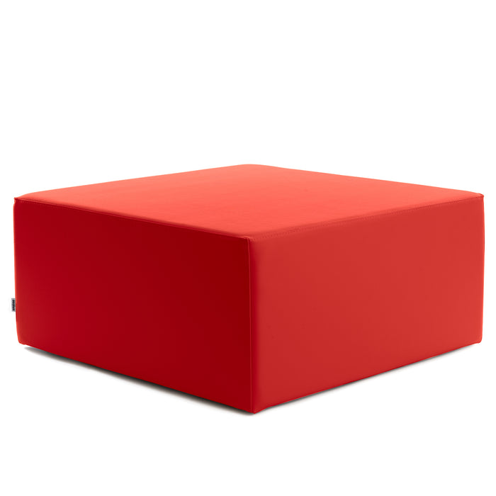 Avalon Rigid Cube Pouf Coffee Table in Faux Leather Mamba Trendy Class 1-IM Fireproof for Indoor and Outdoor Use. Dimensions: Width 90cm X Depth 90cm X Height 40cm 