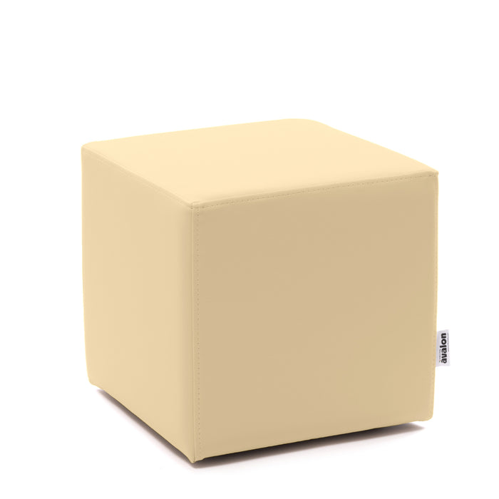 Avalon Rigid Cube Pouf Faux Leather Mamba Trendy Class 1-IM Fire Retardant for Indoor and Outdoor Use. Dimensions: Width 45 cm X Depth 45 cm X Height 43 cm